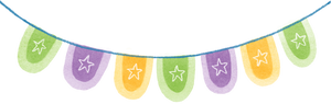 Stylized Watercolor Circus Flags